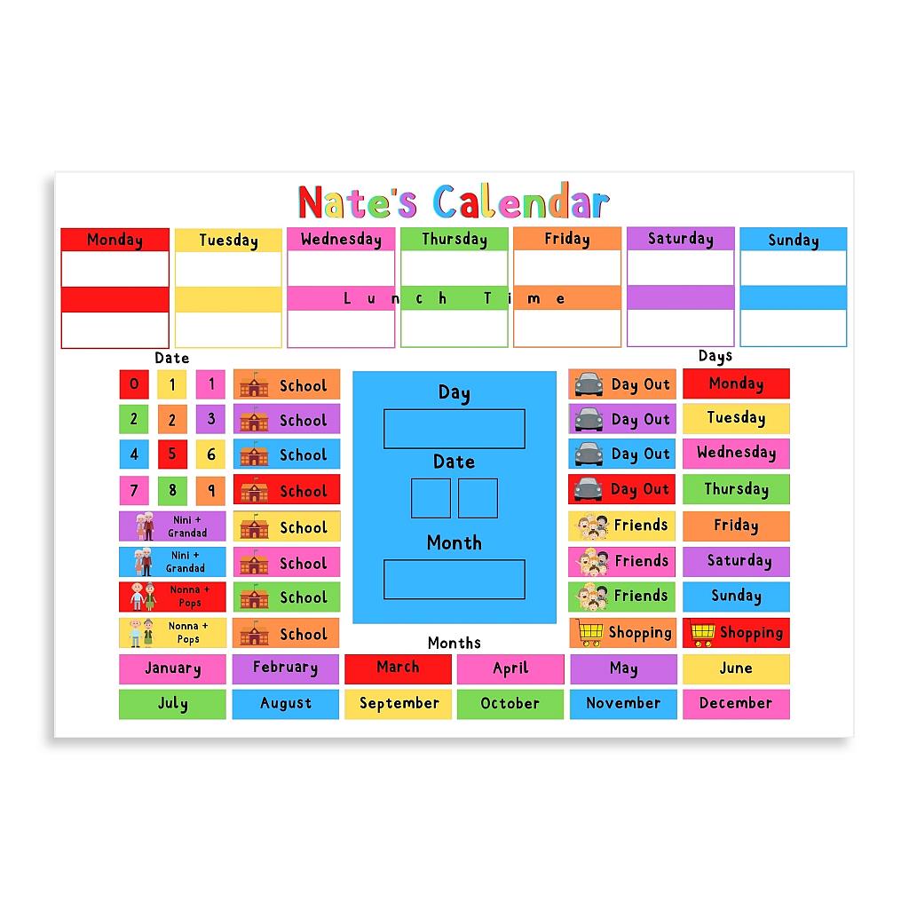 Customisable Calendar for Kids