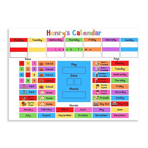 Customisable Calendar for Kids